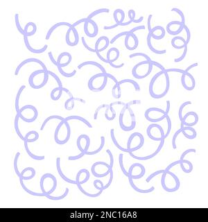 Ribbon Violet Serpentine Hintergrund. Handgezeichnete Elemente. Vektordarstellung, flaches Design Stock Vektor