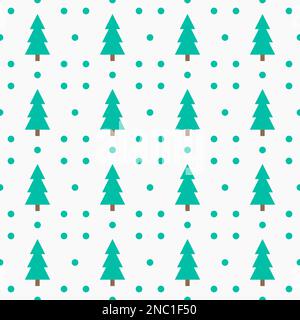 Weihnachtsbäume Winter nahtlose Muster. Vektorgrafik. Stockfoto