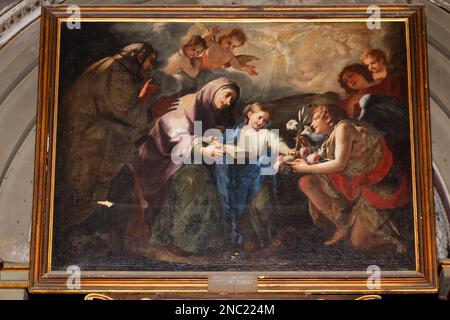 Leben der Heiligen Anne, Mutter der Heiligen Maria - Heilige Maria liest das Heilige Buch - Santo Stefano Maggiore (Heiliger Stephans in Brolo) - Mailand - Italien Stockfoto