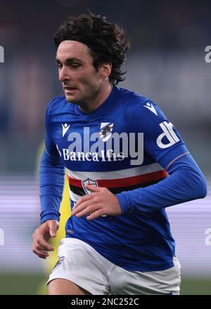 Genua, Italien, 13. Februar 2023. Tommaso Augello von UC Sampdoria während des Spiels der Serie A in Luigi Ferraris, Genua. Der Bildausdruck sollte lauten: Jonathan Moscrop/Sportimage Stockfoto