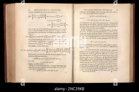 Traité de mécanique céleste, "Treatise of Himmelsmechanics", von Pierre-Simon Marquis de Laplace Stockfoto