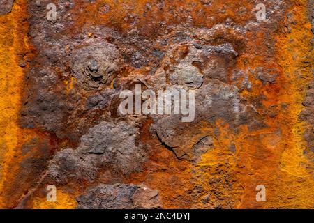 Metallic orange Rost Textur grunge abstrakten Hintergrund Stockfoto