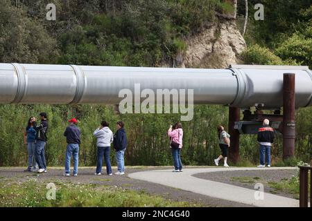 Alyeska Pipeline Informationszentrum am Steese Highway in Fairbanks, Alaska Stockfoto