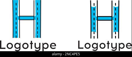Buchstabe mit Monogramm-N-Logo, einfaches, dünnes Logo, Straße, Transportlogo. Stock Vektor