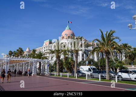 Le Negresco Hotel an der Promenade des Anglais, Nizza, Südfrankreich, 5. Oktober 2019. Quelle: Vuk Valcic / Alamy Stockfoto