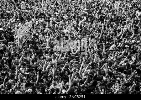 Die Graustufen eines Musikfestivals in Lollapalooza Chicago, USA Stockfoto