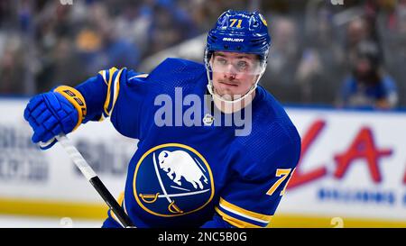 Buffalo Sabres left wing Victor Olofsson (71) takes the ice before the  first period against the Chicago Blackhawks on Friday, April 29, 2022, in  Buffalo, N.Y. (AP Photo/Joshua Bessex Stock Photo - Alamy