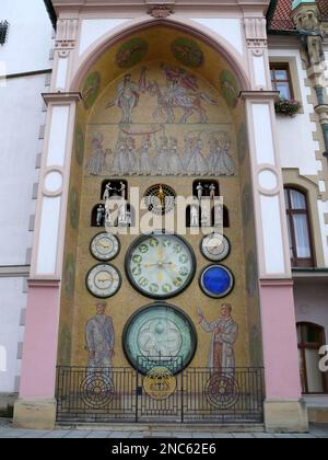 Astronomische Uhr, Olomoucký orloj, Rathaus, Olmütz, Tschechische Republik, Europa, UNESCO-Weltkulturerbe Stockfoto