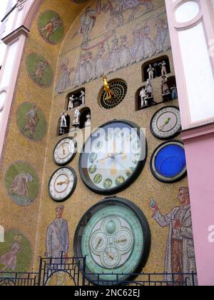 Astronomische Uhr, Olomoucký orloj, Rathaus, Olmütz, Tschechische Republik, Europa, UNESCO-Weltkulturerbe Stockfoto