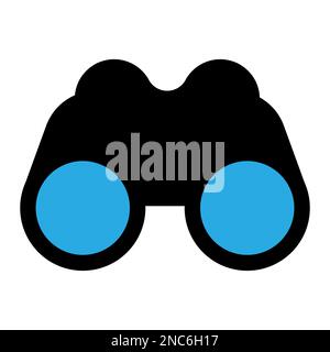 Binokulare Symbollinie isoliert auf weißem Hintergrund. Schwarzer, flacher Klassiker mit modernem Umriss. Lineares Symbol und bearbeitbare Kontur. Einfach und Pixel p Stock Vektor
