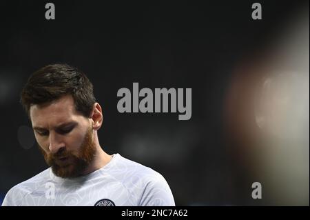 Paris, Frankreich, 14. Februar 2023, Julien Mattia / Le Pictorium - PSG - Bayern München - 14 16/2/2023 - Frankreich / Ile-de-France (Region) / Paris - Lionel Messi während des Spiels der Champions League 2023 zwischen PSG und Bayern München im Parc des Princes in Paris am 14. Februar 2023 Stockfoto