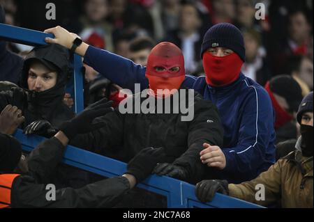 Paris, Frankreich, 14. Februar 2023, Julien Mattia / Le Pictorium - PSG - Bayern München - 14/2/2023 - Frankreich / Ile-de-France (Region) / Paris - Bayern Ultras während der Champions League 2023. Runde 16 zwischen PSG und Bayern München im Parc des Princes in Paris am 14. Februar 2023 Stockfoto