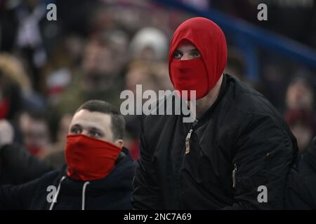 Paris, Frankreich, 14. Februar 2023, Julien Mattia / Le Pictorium - PSG - Bayern München - 14/2/2023 - Frankreich / Ile-de-France (Region) / Paris - Bayern Ultras während der Champions League 2023. Runde 16 zwischen PSG und Bayern München im Parc des Princes in Paris am 14. Februar 2023 Stockfoto