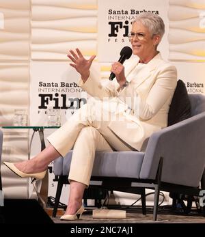 Jamie Lee Curtis spricht über ihre Karriere beim Santa Barbara International Film Festival 2023 für den Maltin Modern Master Award Stockfoto