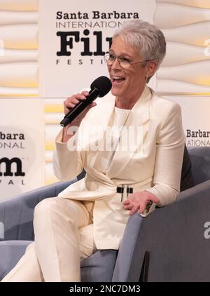 Jamie Lee Curtis spricht über ihre Karriere beim Santa Barbara International Film Festival 2023 für den Maltin Modern Master Award Stockfoto