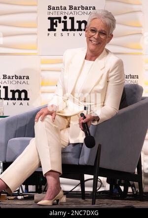 Jamie Lee Curtis spricht über ihre Karriere beim Santa Barbara International Film Festival 2023 für den Maltin Modern Master Award Stockfoto