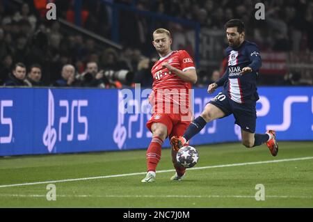 Paris, Frankreich, 14. Februar 2023, Julien Mattia / Le Pictorium - PSG - Bayern München - 14 16/2/2023 - Frankreich / Ile-de-France (Region) / Paris - Lionel Messi während des Spiels der Champions League 2023 zwischen PSG und Bayern München im Parc des Princes in Paris am 14. Februar 2023 Stockfoto
