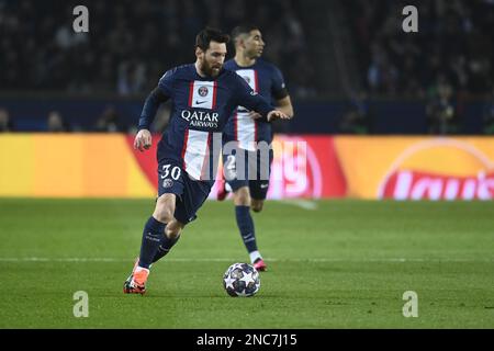 Paris, Frankreich, 14. Februar 2023, Julien Mattia / Le Pictorium - PSG - Bayern München - 14 16/2/2023 - Frankreich / Ile-de-France (Region) / Paris - Lionel Messi während des Spiels der Champions League 2023 zwischen PSG und Bayern München im Parc des Princes in Paris am 14. Februar 2023 Stockfoto