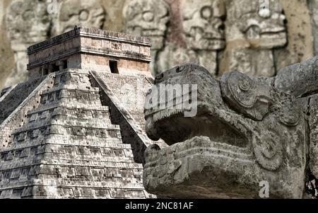 Chichen Itza war ein wichtiges religiöses und politisches Zentrum der Maya in Yucatán, Mexiko. Stockfoto