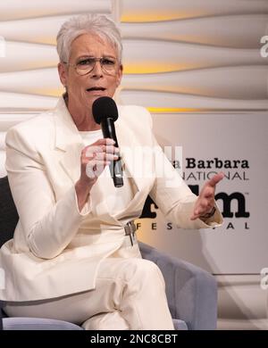 Jamie Lee Curtis spricht über ihre Karriere beim Santa Barbara International Film Festival 2023 für den Maltin Modern Master Award Stockfoto