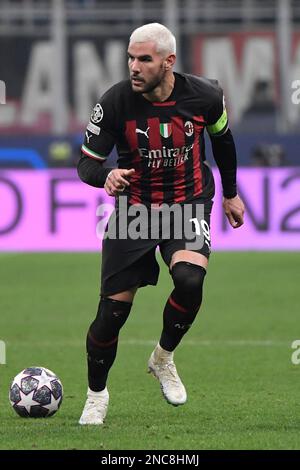 Mailand, Italien. 14. Februar 2023. Theo Hernandez vom AC Mailand während des Fußballspiels der UEFA Champions League zwischen AC Mailand und Tottenham Hotspur im Stadion San Siro in Mailand (Italien), Februar 14. 2023. Foto Andrea Staccioli/Insidefoto Credit: Insidefoto di andrea staccioli/Alamy Live News Stockfoto