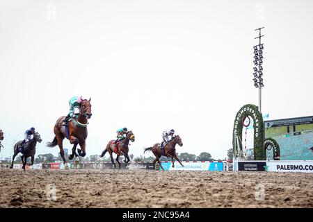 Pferderennen. Das Palermo Hippodrom. Buenos Aires, Argentinien. Stockfoto