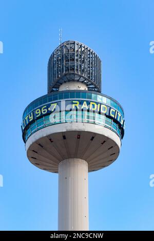 Radio City St Johns Beacon Beobachtungs- und Kommunikationsturm in Liverpool UK Stockfoto