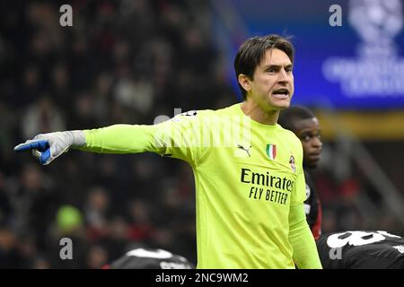 Mailand, Italien. 14. Februar 2023. Ciprian Tatarusanu von AC Mailand während des Fußballspiels der UEFA Champions League zwischen AC Mailand und Tottenham Hotspur im Stadion San Siro in Mailand (Italien), Februar 14. 2023. Foto Andrea Staccioli/Insidefoto Credit: Insidefoto di andrea staccioli/Alamy Live News Stockfoto