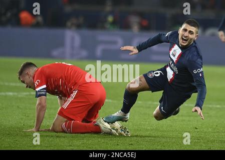 Paris, Frankreich, 14. Februar 2023, Julien Mattia / Le Pictorium - PSG - Bayern München - 14/2/2023 - Frankreich / Ile-de-France (Region) / Paris - während der Champions League 2023 Runde 16 zwischen PSG und Bayern München im Parc des Princes in Paris am 14. Februar 2023 Stockfoto