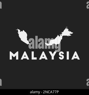Symbol für Malaysia. Landkarte auf dunklem Hintergrund. Stilvolle Malaysia Karte mit Ländername. Vektordarstellung. Stock Vektor