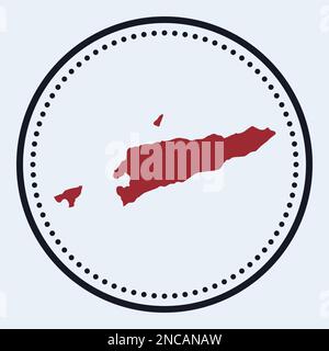 Timor-Leste-Rundstempel. Rundes Logo mit Landkarte und Titel. Stilvolles minimalistisches Timor-Leste-Abzeichen mit Karte. Vektordarstellung. Stock Vektor