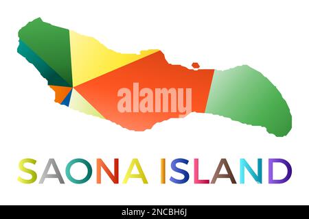 Helle Saona Island Form. Mehrfarbiges Insellogo im geometrischen Stil. Modernes, trendiges Design. Moderne Vektorillustration. Stock Vektor