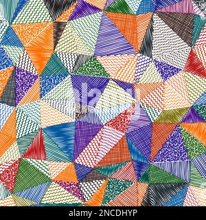 Hintergrund für Skizze mit niedrigem Poly. Fantastisches quadratisches Muster. Bezaubernder abstrakter Hintergrund. Vektorabbildung. Stock Vektor