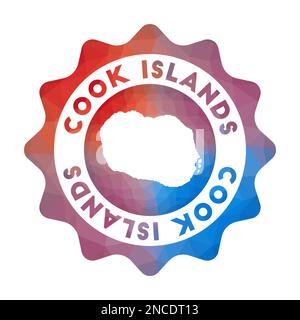 Cook Islands Low Poly Logo. Buntes Reiselogo mit Farbverlauf der Insel im geometrischen Stil. Stock Vektor