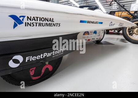 Solarbetriebenes Fahrzeug Sunswift Ivy im Inverell Transport Museum im Norden von New South wales, australien, schnellstes Solarfahrzeug 2011 Stockfoto