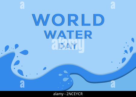Abbildung des geschliffenen Hintergrunds des World Water Day Papiers Stock Vektor