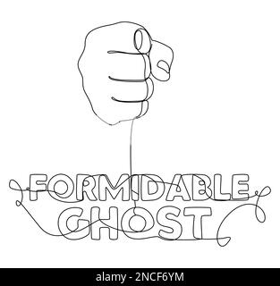 Eine ununterbrochene Handbewegung mit einem beeindruckenden Geisterwort. Vektorkonzept zur Darstellung dünner Linien. Kontur Zeichnen kreativer Ideen. Stock Vektor