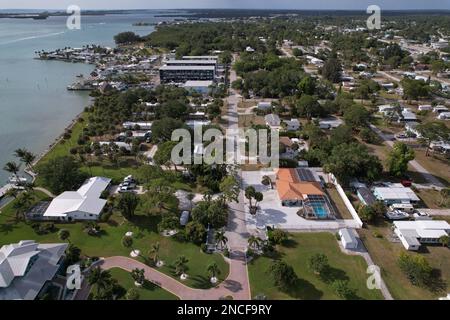 Luftblick auf das Ufer von Englewood Florida. Stockfoto