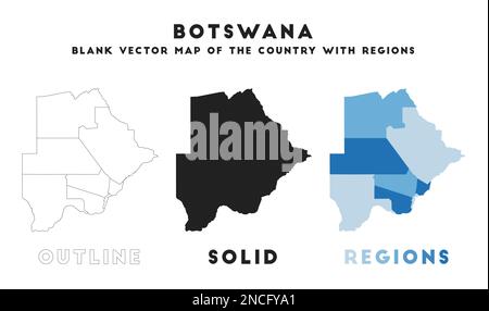 Botsuana-Karte. Borders of Botsuana für Ihre Infografik. Vektorform. Vektordarstellung. Stock Vektor