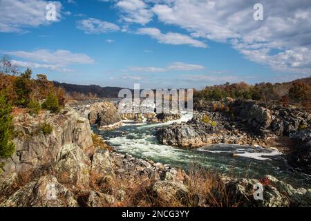 Great Falls of the Potomac River, in der Nähe von Washington DC und verwaltet vom National Park Service, Virginia, USA Stockfoto