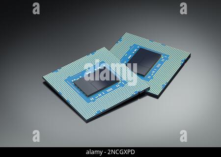 3D Rendering-Chipsatz für die Halbleiterfertigung Stockfoto