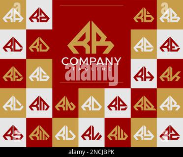 Luxuriöses Diamond RR R R Logo-Set. Abstrakter Schmuck R ursprüngliches Logo. Stock Vektor