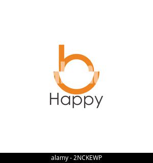 Buchstabe h Happy smile einfacher geometrischer Linienvektor für das Logo Stock Vektor