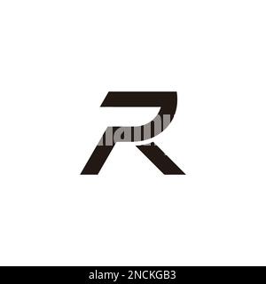 Vektor für das geometrische Logo mit Buchstabe PR-Verknüpfung mit einfacher Linie Stock Vektor