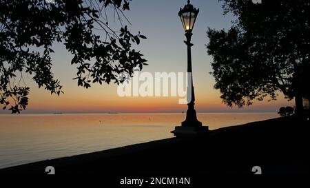 Tramonto al castello di Miramare Stockfoto