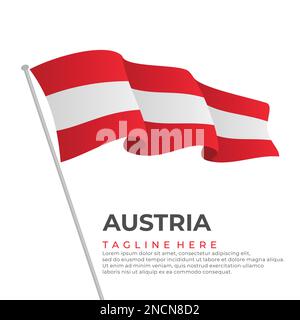 Schablonenvektor Austria Flaggen modernes Design. Vektordarstellung Stock Vektor