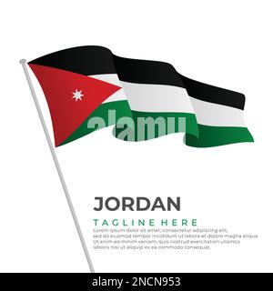 Modernes Design mit Überzug Jordan Flag. Vektordarstellung Stock Vektor