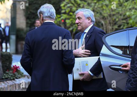 Außenminister Antonio Tajani anlässlich der Feierlichkeiten zum 94. Jahrestag der Lateranpakte und zum 39. Jahrestag des Änderungsabkommens Stockfoto