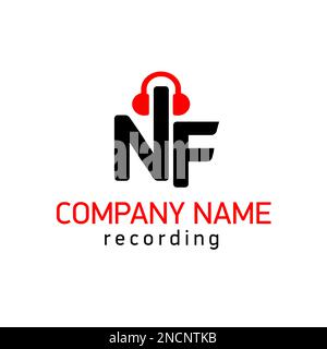 Musiklogo. Logo Emblem Monogramm NF. Stock Vektor