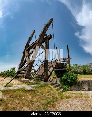 Pont Van Gogh de Langlois, doppelte Holzzugbrücke Stockfoto